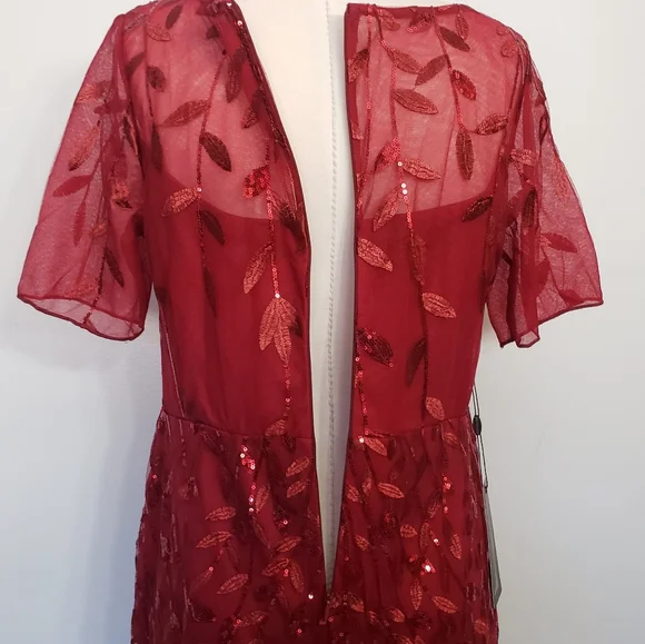 Ever Pretty Red Sequin Short Sleeve Gown for Weddings - Picture 8 of 13